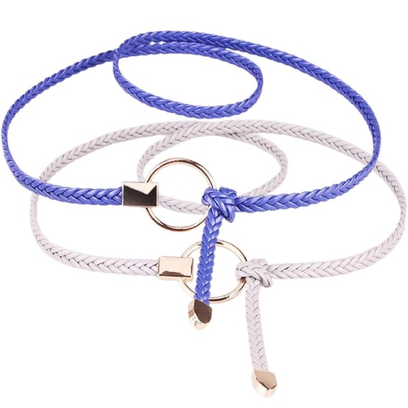 PU Leather Circle Tie Belt Set of 2 - Picture 1 of 3